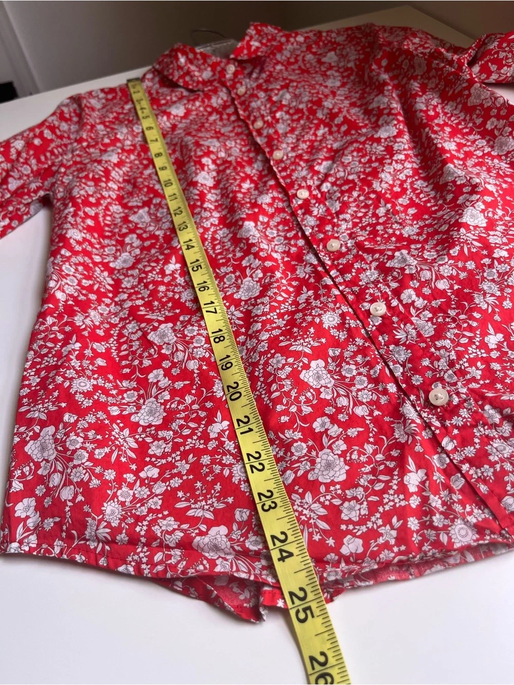 J Crew Liberty Of London Slim Perfect Shirt Summer Blooms Red Floral 6 Cotton